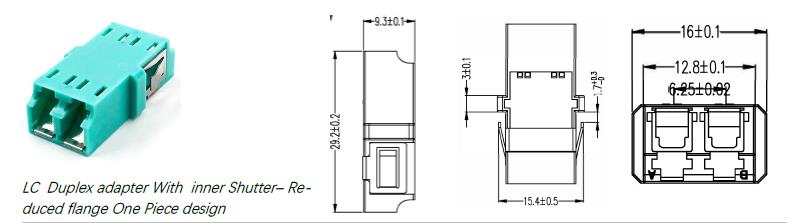 lc dx adapter with inner shutter - reduced flange