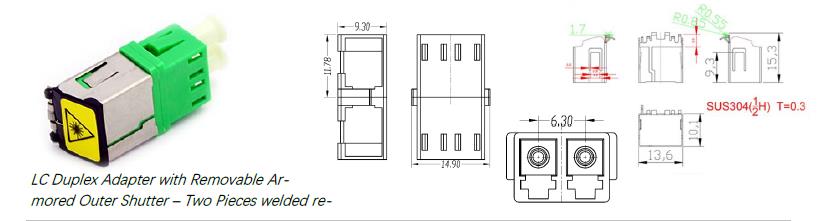 lc dx adapter with removable outer shutter