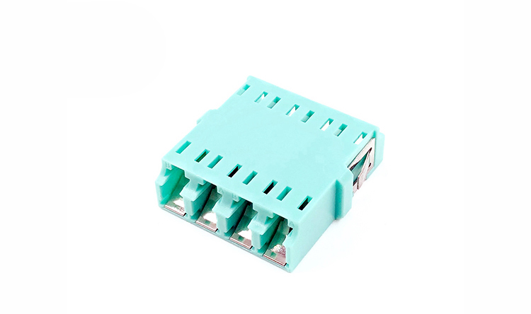 LC Quad Adapters Inner Shutter Reduced Flange Fiber Optic Adapter