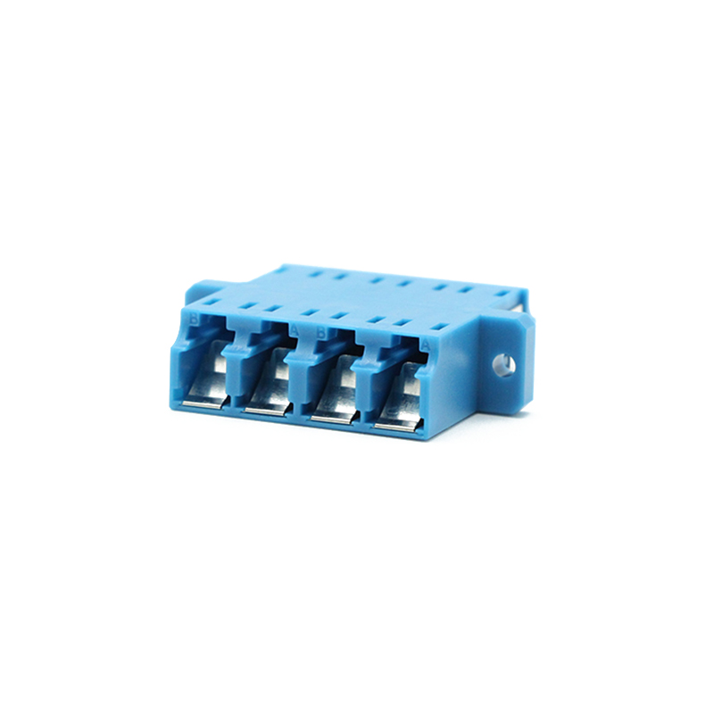 LC Quad Adapters Inner Shutter Full Flange Fiber Optic Adapter